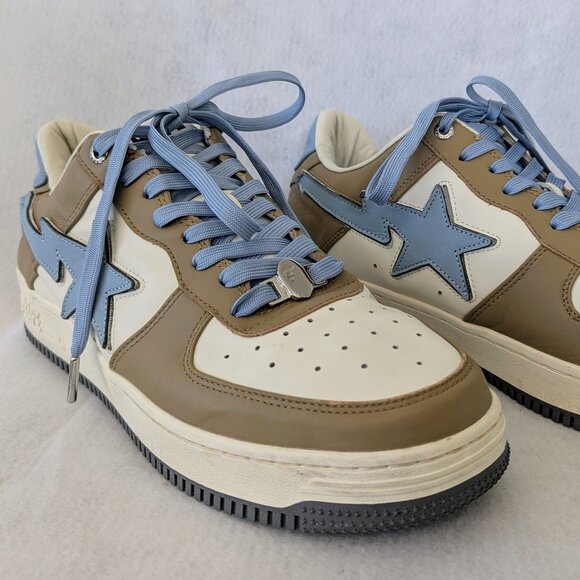 A Bathing Ape Bape Sta Low #4 Beige Sky Blue Men's Size 12 with Box - Picture 5 of 10